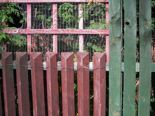 13 red green fence