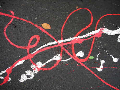 45 red white paint splat